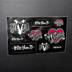 Kat Von D tattoo stickers KVD Vegan Beauty makeup logo flash tattoos